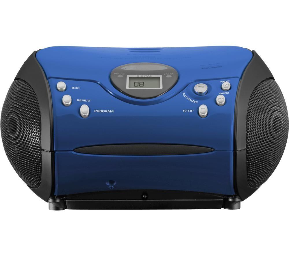 LENCO SCD-24 FM Boombox - Blue & Black image number 2 of 3