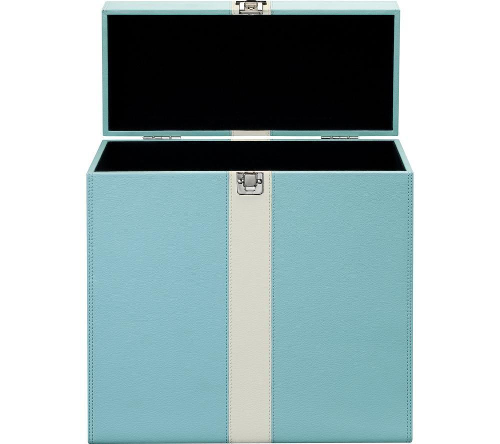 LENCO Classic Phono TTA-300BUWH Vinyl Storage Case - Blue & White image number 3 of 5