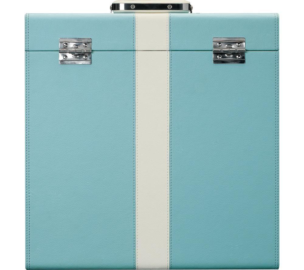 LENCO Classic Phono TTA-300BUWH Vinyl Storage Case - Blue & White image number 5 of 5