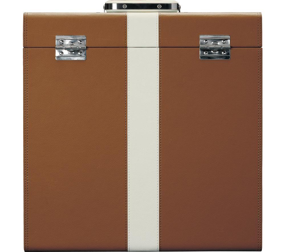 LENCO Classic Phono TTA-301BNWH Vinyl Storage Case - Brown & White image number 5 of 5