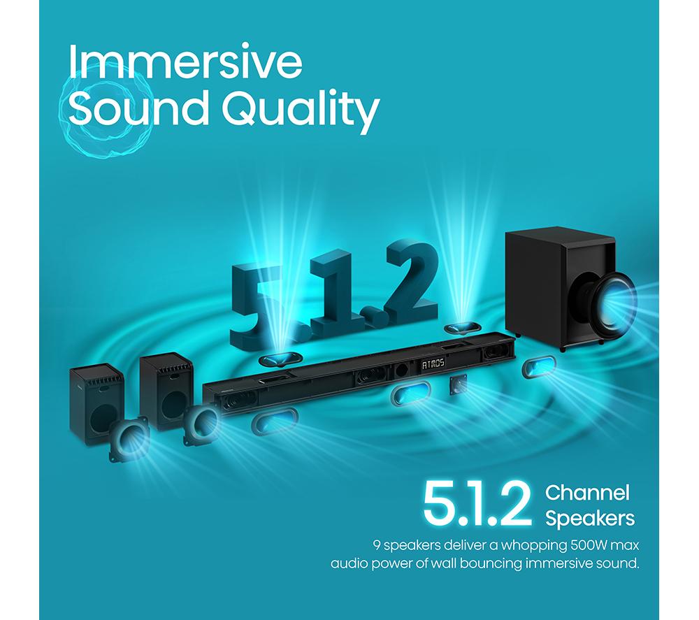 HISENSE AX5125H 5.1.2 Wireless Sound Bar with Dolby Atmos & DTS Virtual:X image number 5 of 13