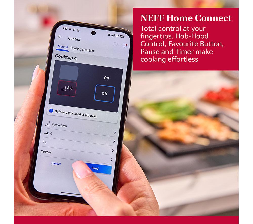 NEFF N70 T68FHV4L0 80 cm Electric Induction Smart Hob - Black image number 7 of 15