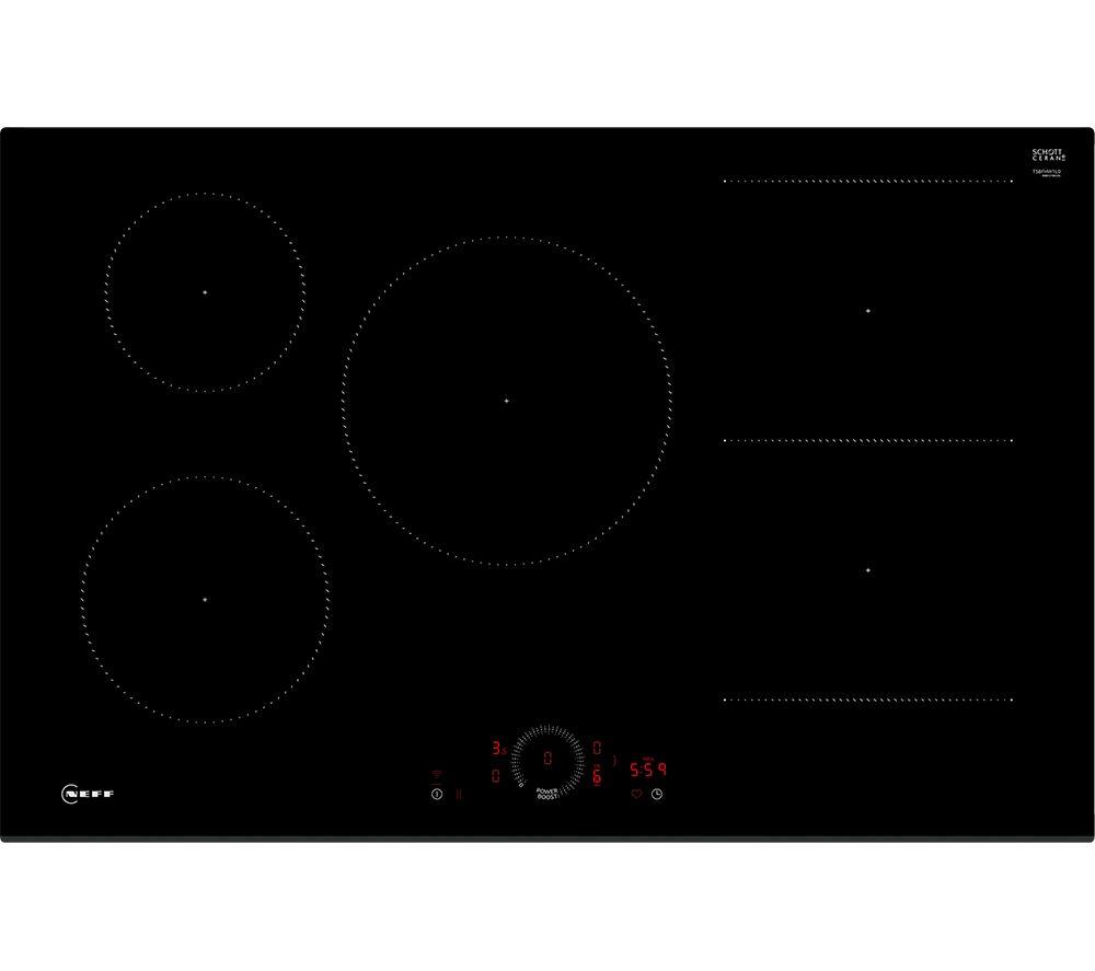 NEFF N70 T58FHW1L0 80 cm Electric Induction Smart Hob - Black, Black