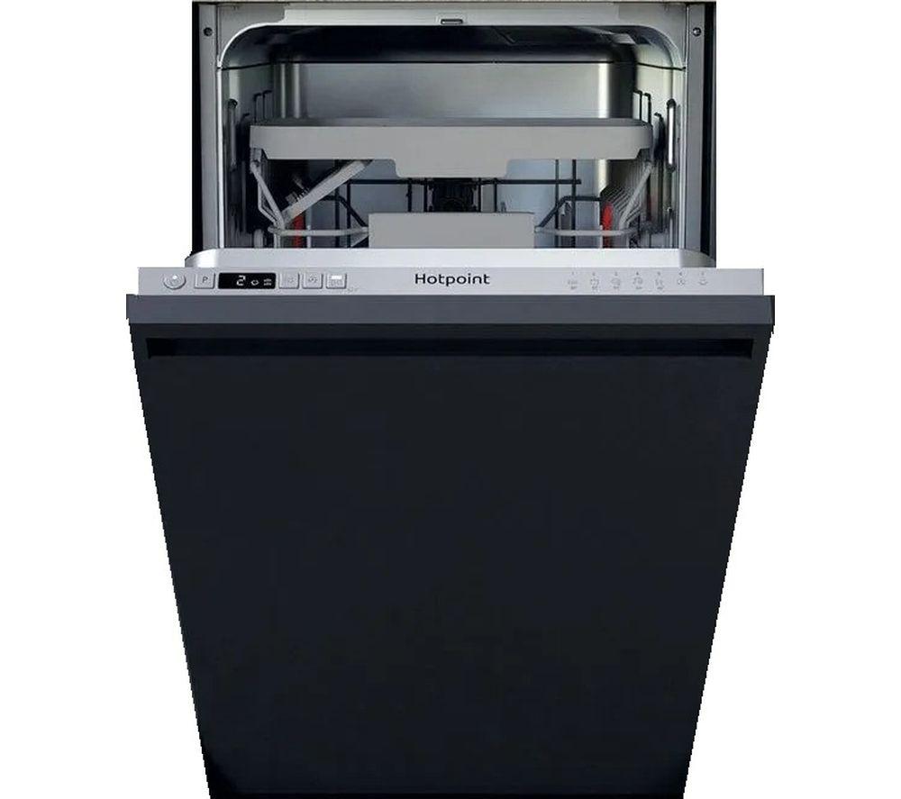 HOTPOINT HI9C 3M19 C S UK Slimline Fully Integrated Dishwasher, Silver/Grey