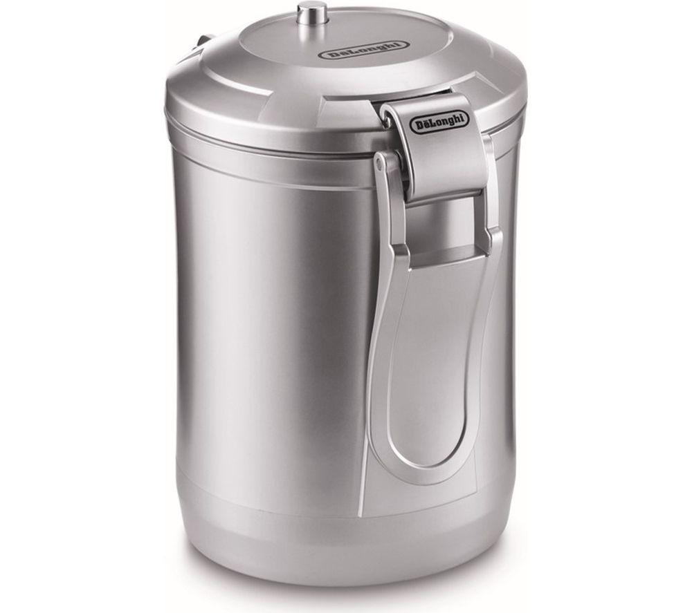 DELONGHI DLSC061 Vacuum Coffee Canister (Stainless Steel) & Creamy Collection DLKC301 Double Wall Cappuccino Glasses (Pack of 6) Bundle image number 2 of 7