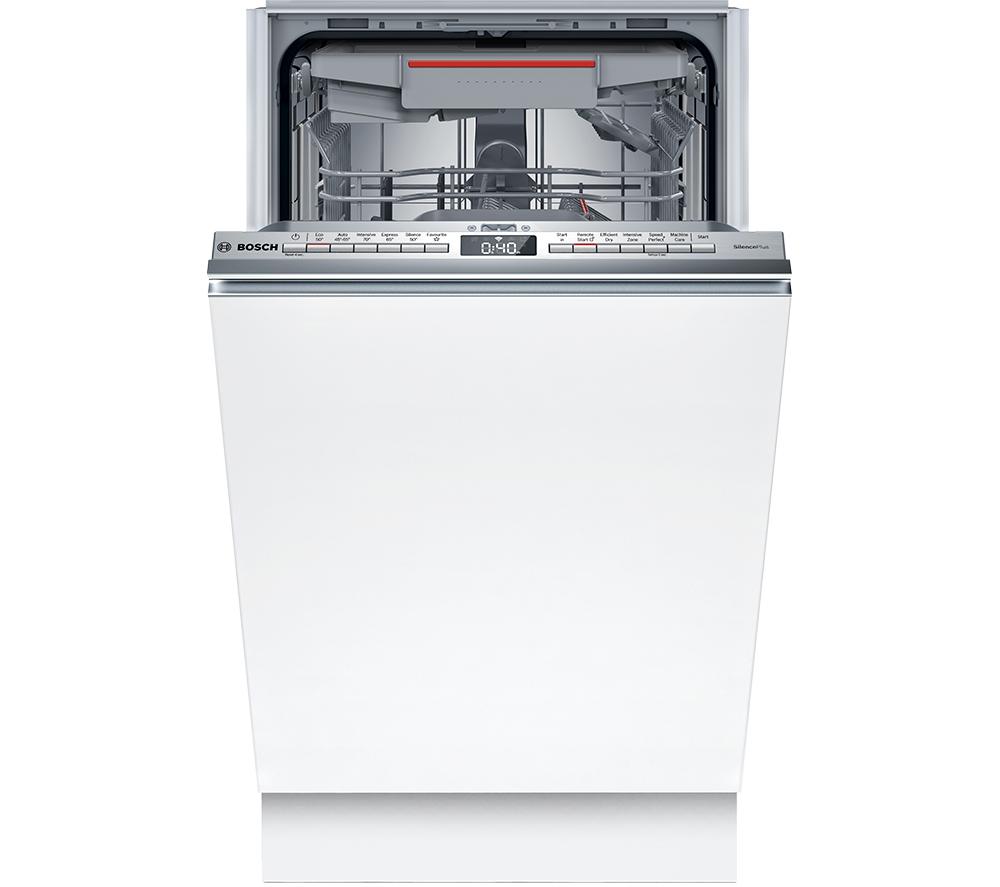 BOSCH Series 4 SPV4EMX25G Slimline Fully Integrated WiFi-enabled Dishwasher, Silver/Grey