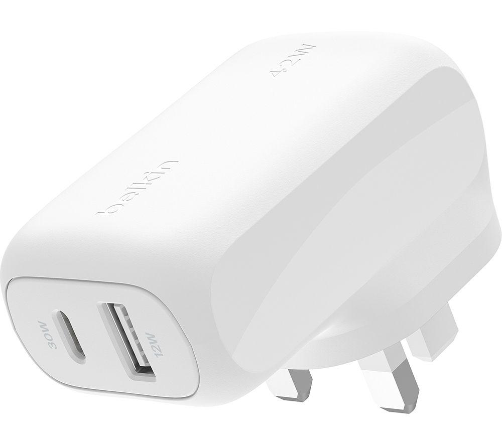 BELKIN WCB009myWH 42 W Dual USB Type-C Wall Charger