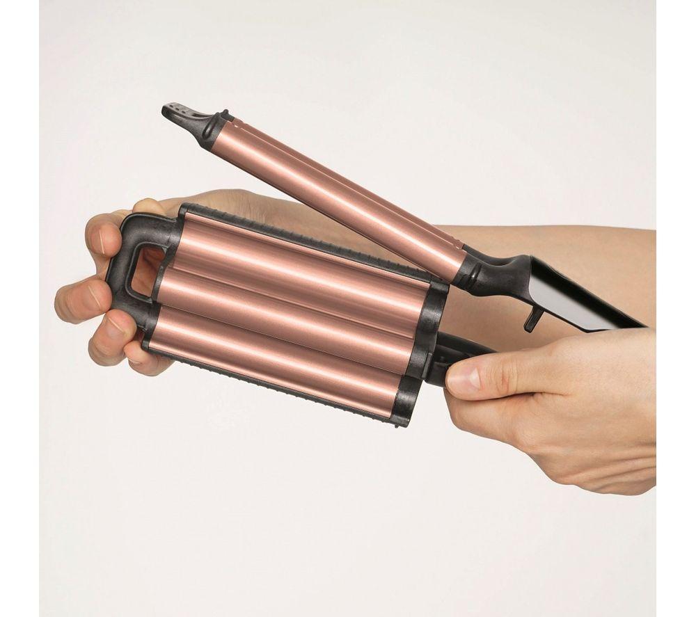 BELLISSIMA Italia 2 in 1 Beach Waves Hair Styler - Black & Bronze image number 2 of 7