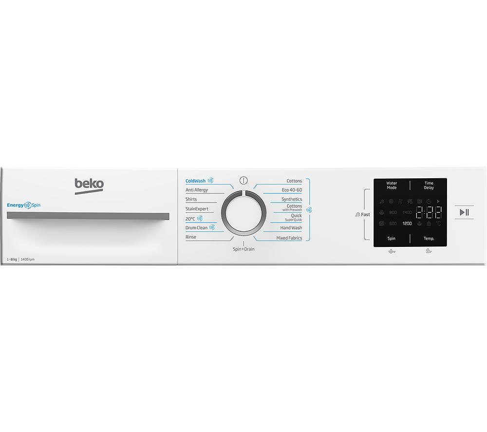 BEKO EnergySpin BM3WT3841W 8 kg 1400 Spin Washing Machine - White image number 4 of 16