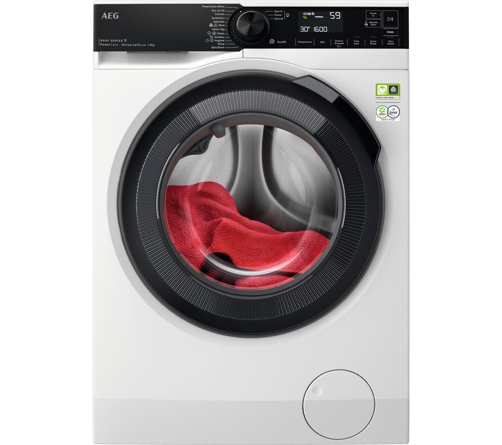 AEG 8000 PowerCare LFR84866UC WiFi-enabled 8 kg 1600 Spin Washing Machine - White