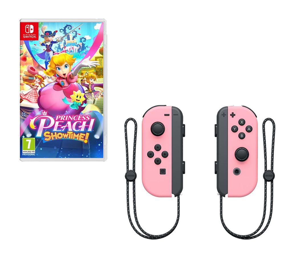 Nintendo Switch Princess Peach: Showtime & Joy-Con Wireless Controllers Bundle - Pastel Pink