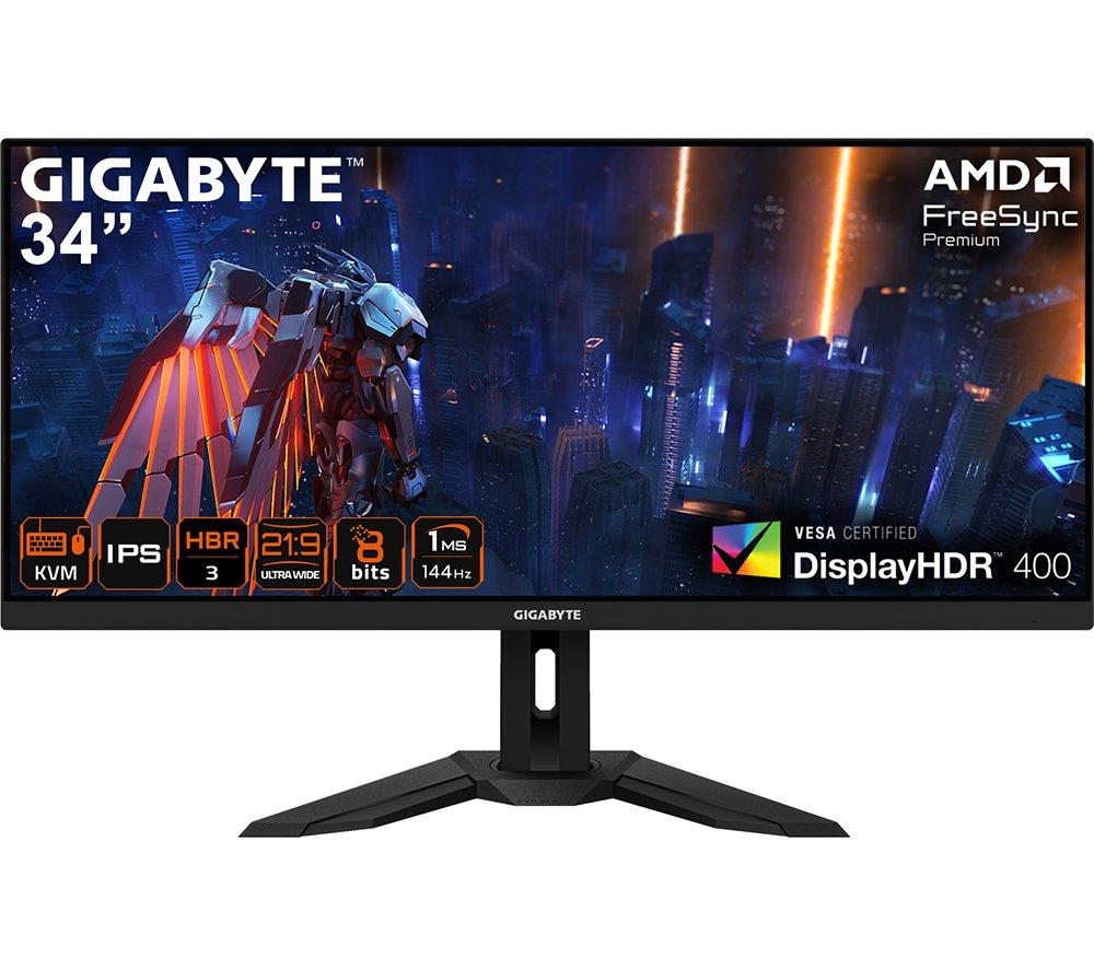 GIGABYTE M34WQ Wide Quad HD 34 IPS LCD Gaming Monitor - Black, Black