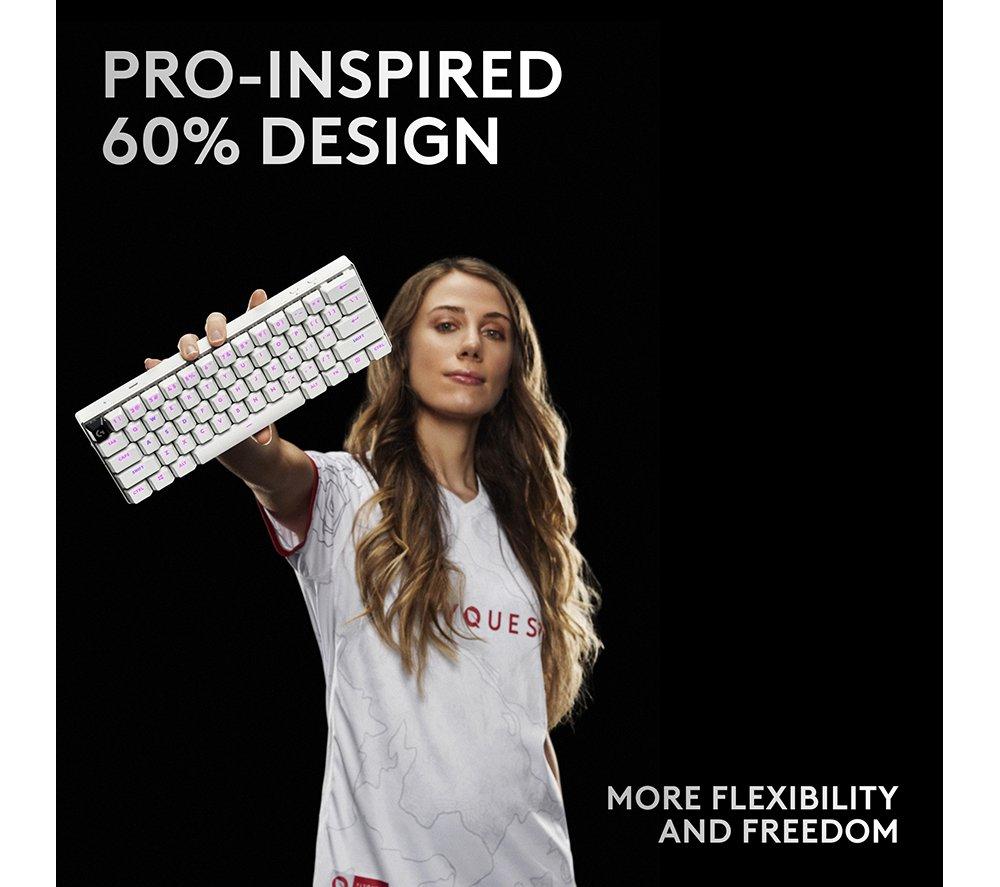 LOGITECH PRO X 60 LIGHTSPEED Wireless Gaming Keyboard - White image number 6 of 12