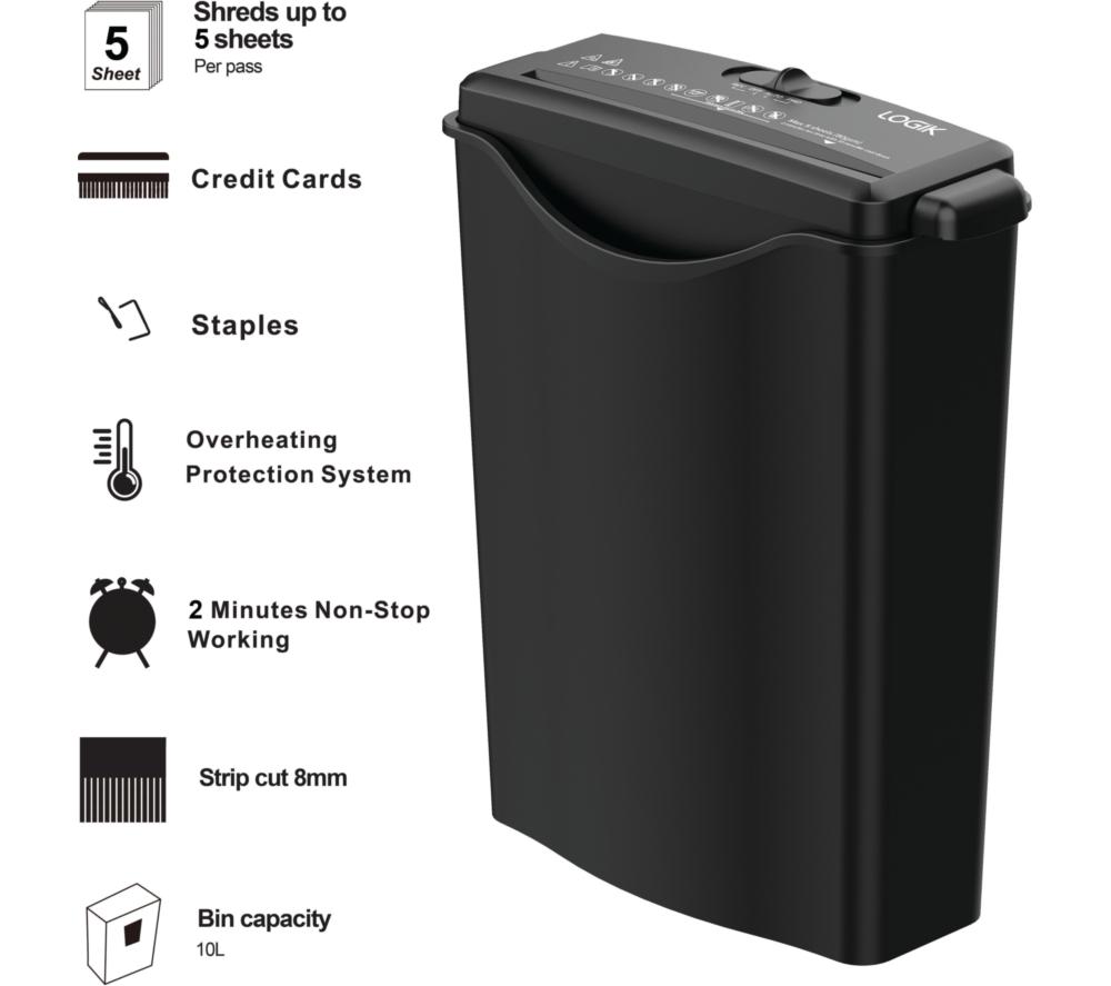 LOGIK LSTRCUT25 Strip Cut Paper Shredder image number 2 of 4