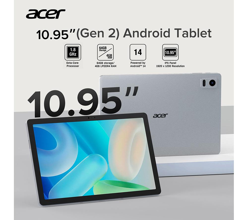 ACER ACTAB1125 10.95" Tablet - 64 GB, Black image number 4 of 12