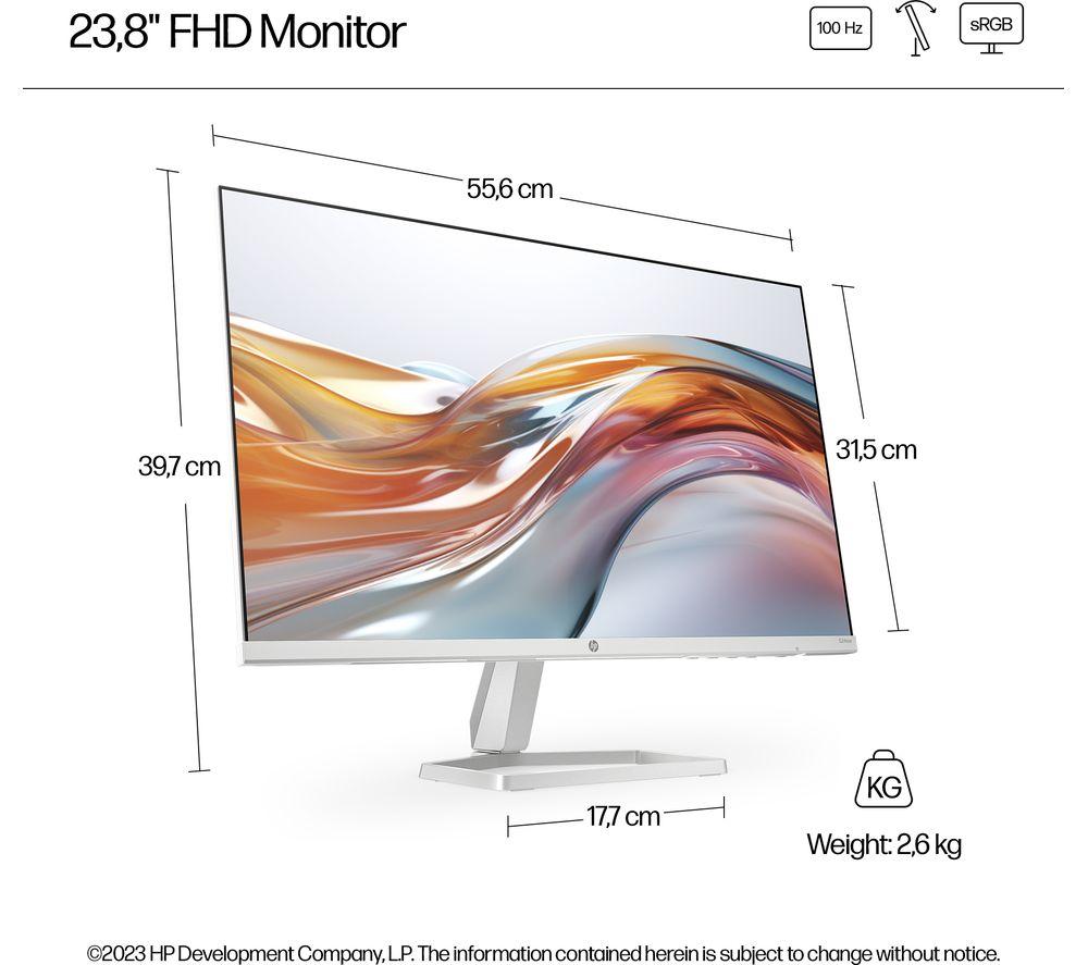 HP Series 5 524sw Full HD 24" IPS LCD Monitor - White image number 8 of 14