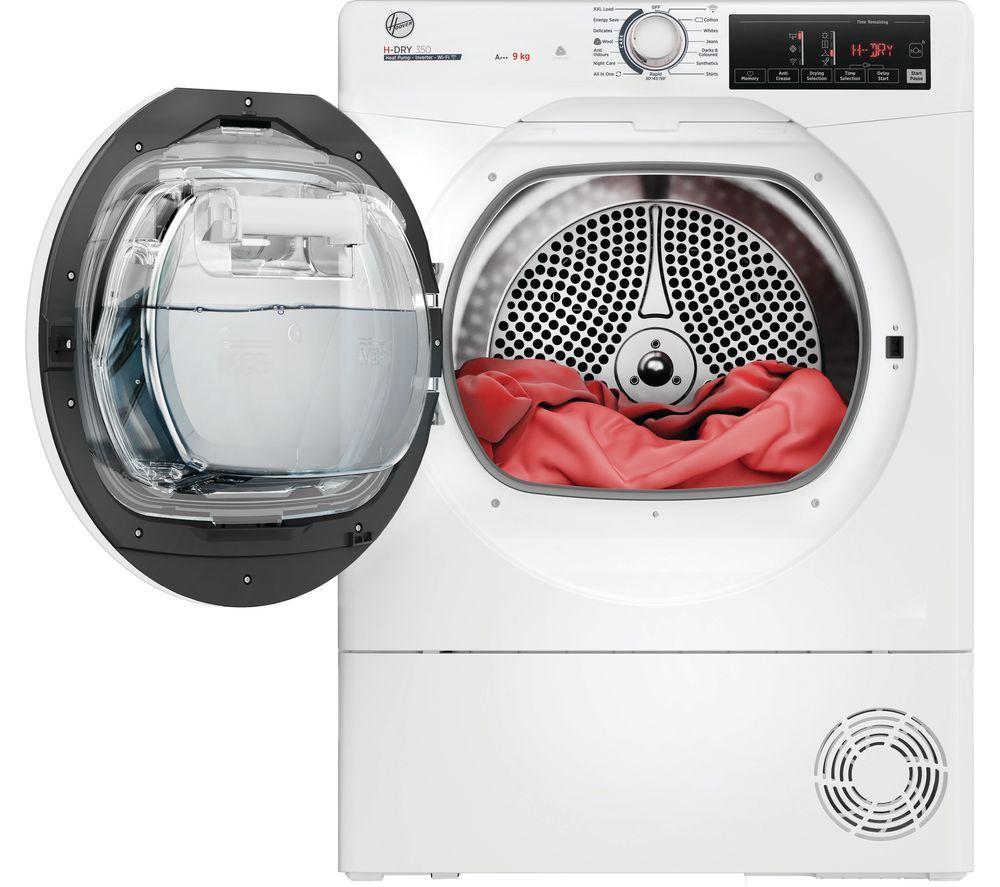 HOOVER H-Dry 350 HRE H9A3TE-80/N WiFi-enabled 9 kg Heat Pump Tumble Dryer - White image number 5 of 15