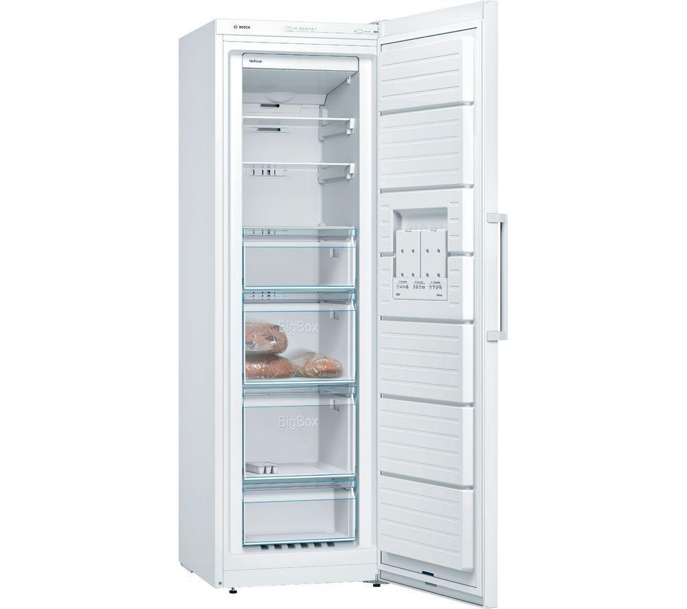 BOSCH Series 4 GSN36VWEPG Tall Freezer – White, White