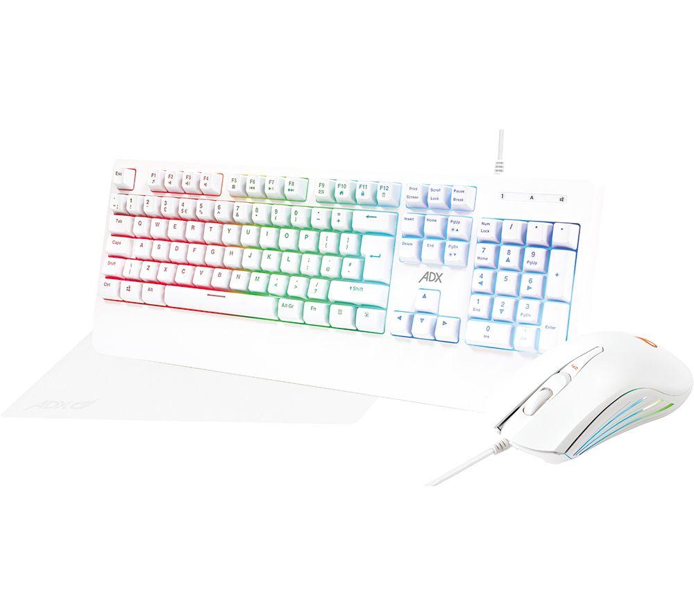 ADX ADXCOM3W25 Firebundle Gaming Keyboard & Mouse Set - White