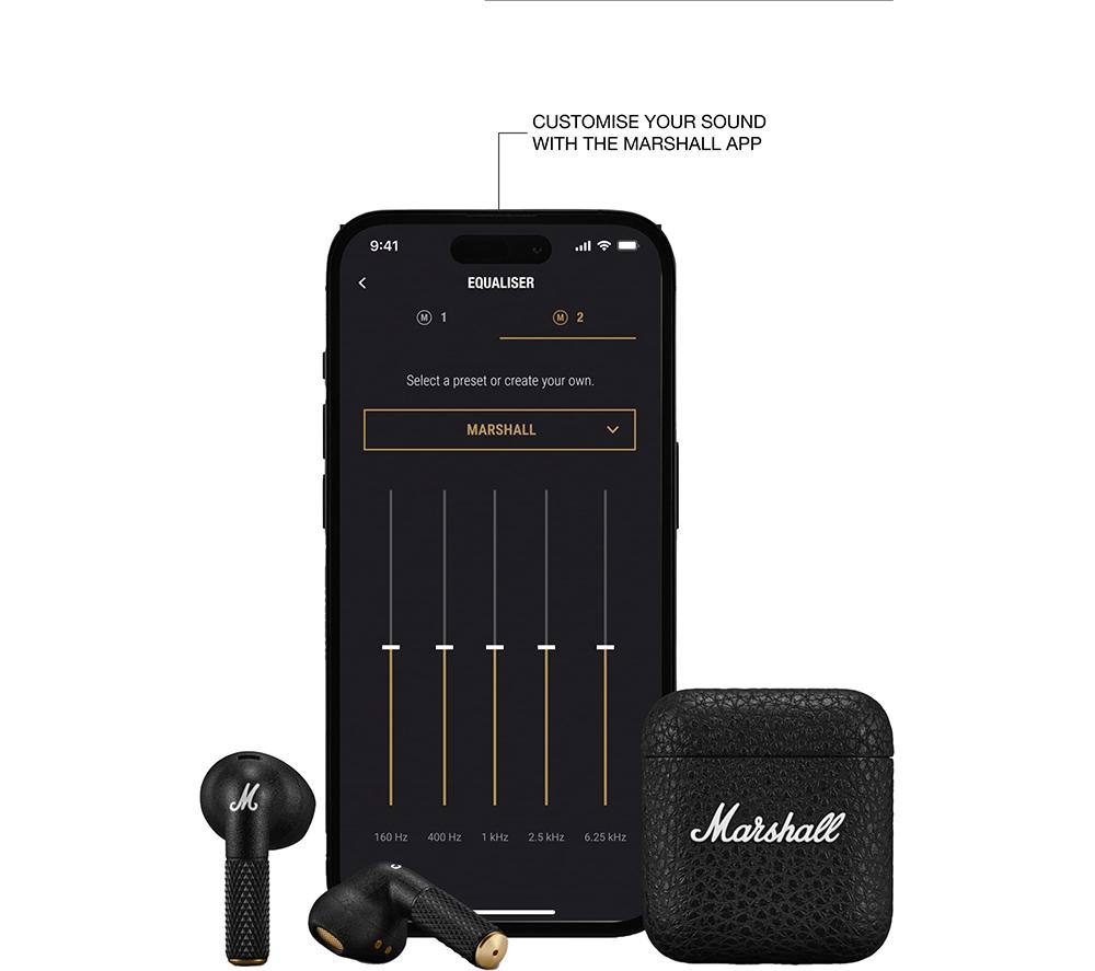 H*a様 Marshall Minor IV ワイヤレスイヤフォン ブラック Buy MARSHALL Minor IV Wireless Bluetooth Earbuds - Black | Currys
