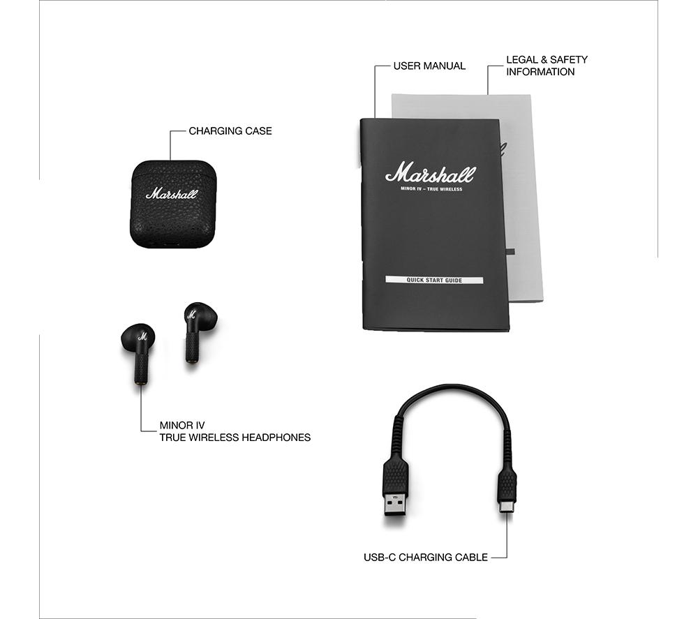 Buy MARSHALL Minor IV Wireless Bluetooth Earbuds - Black | Currys