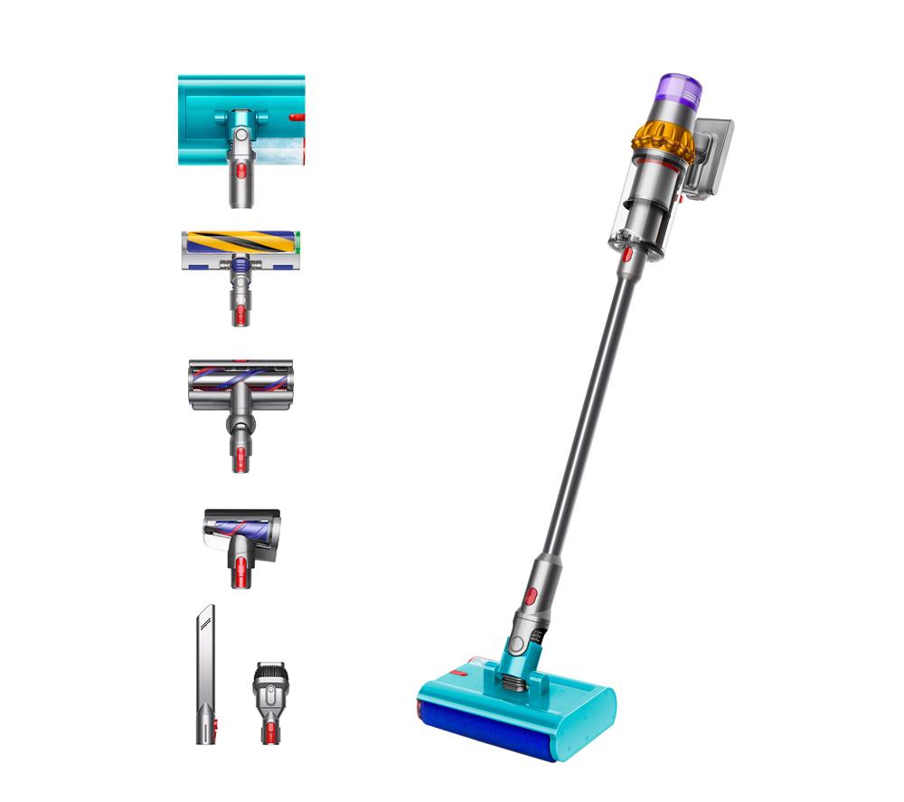 Image of Dyson V15s Detect Submarine Cordless Vacuum Cleaner - Nickel & Yellow, Silver/Grey,Yellow