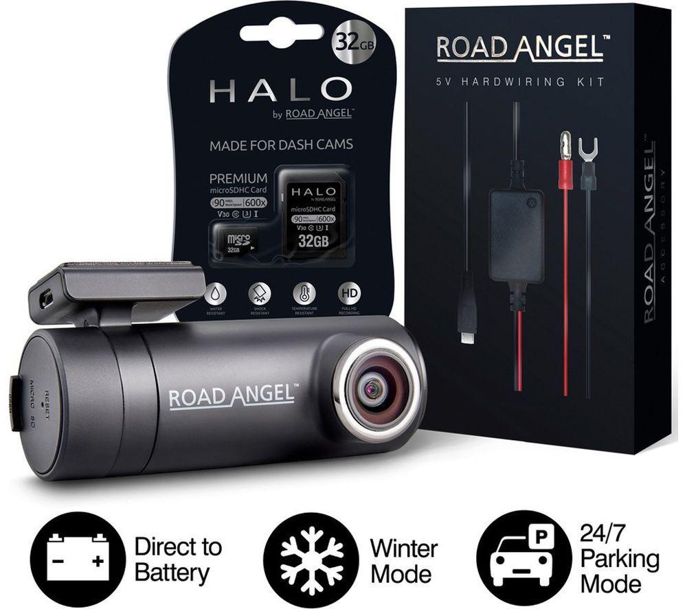 ROAD ANGEL Halo Drive Deluxe Quad HD Dash Cam with SD card & Hardwiring Kit - Black image number 5 of 12