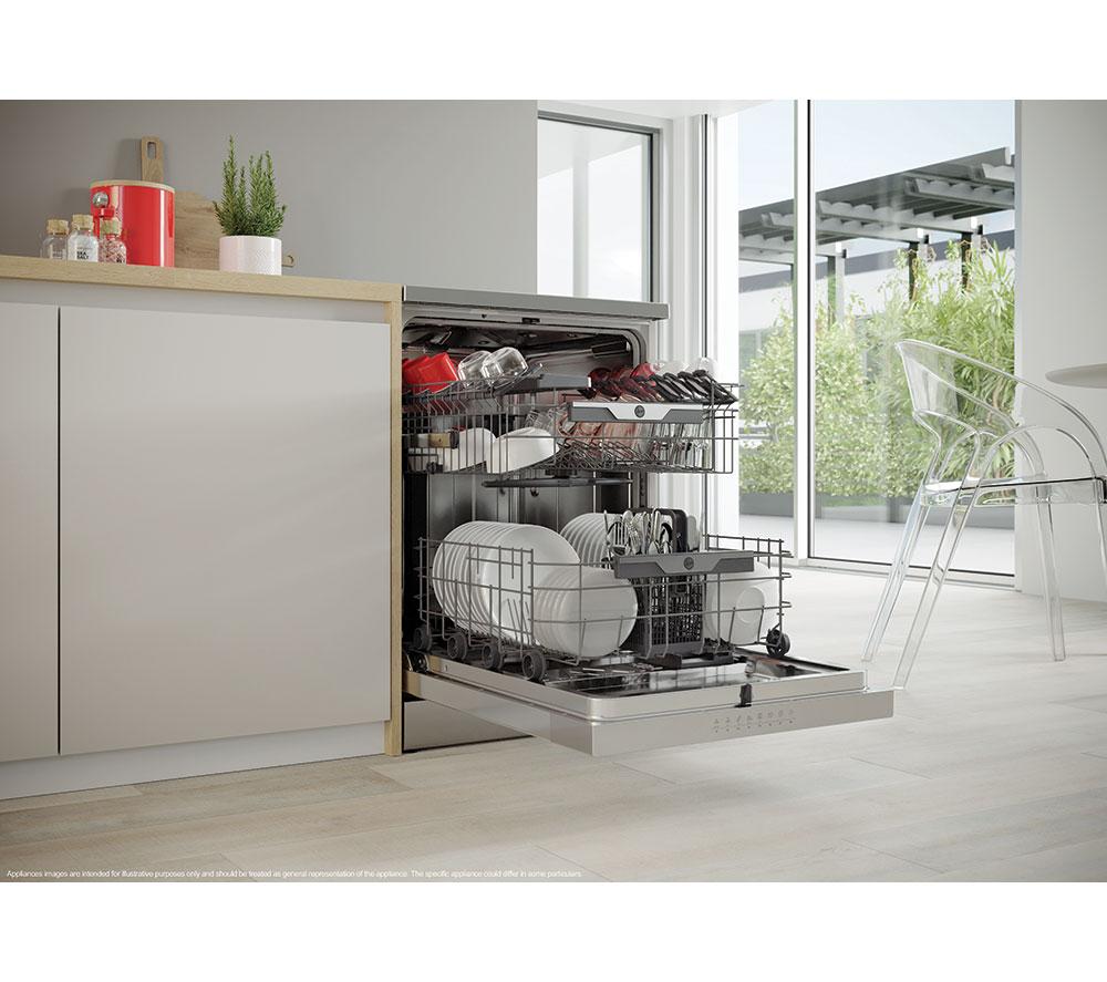 HOOVER H-Dish 500 HF 5C7F0X-80 Full-size WiFi-enabled Dishwasher - Stainless Steel image number 14 of 19