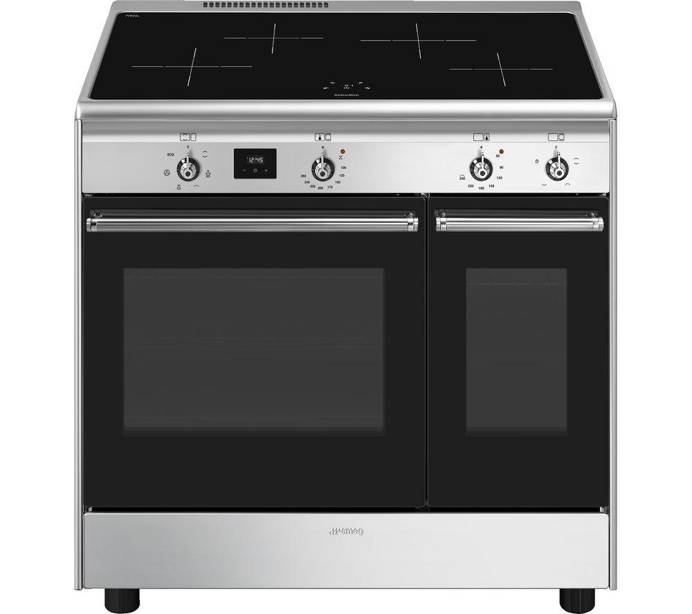 Smeg CX92IM 90 cm Electric Induction Range Cooker - Stainless Steel & Black, Stainless Steel
