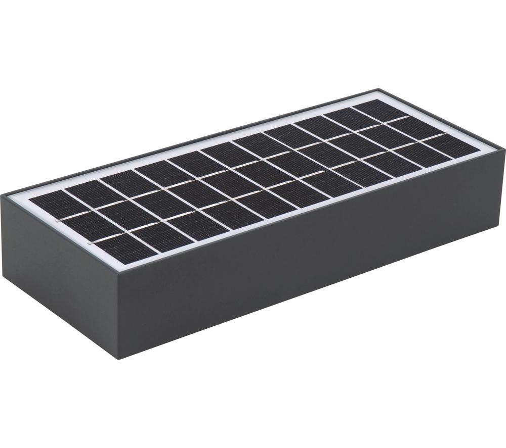 LUCECO Brick Solar LED Wall Light with PIR Motion Sensor - Grey image number 2 of 6