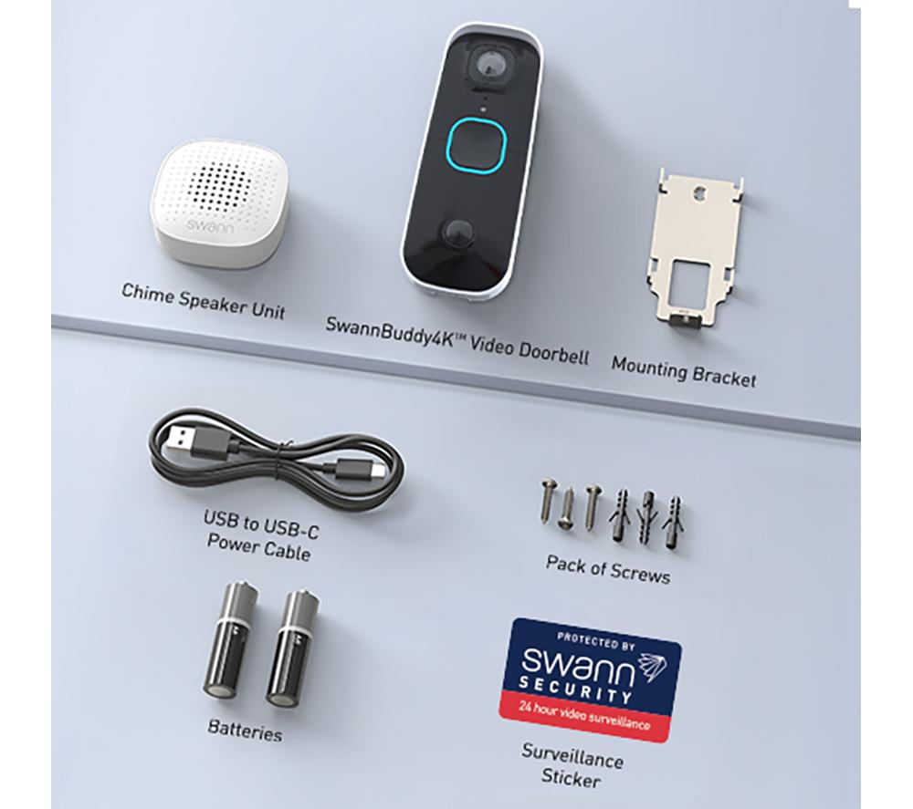 SWANN SwannBuddy4K Video Doorbell and Chime - Wired / Battery image number 9 of 10