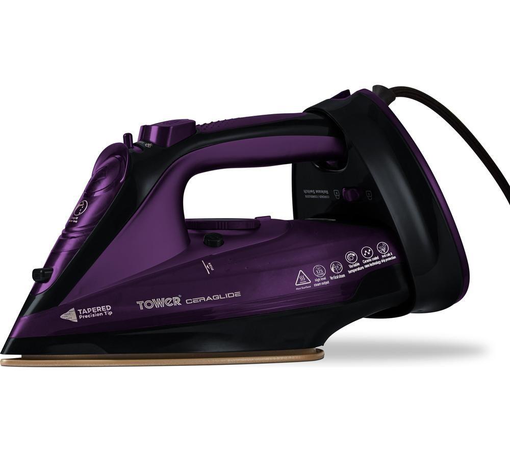 TOWER CeraGlide T22008 Cordless Steam Iron - Purple image number 8 of 8