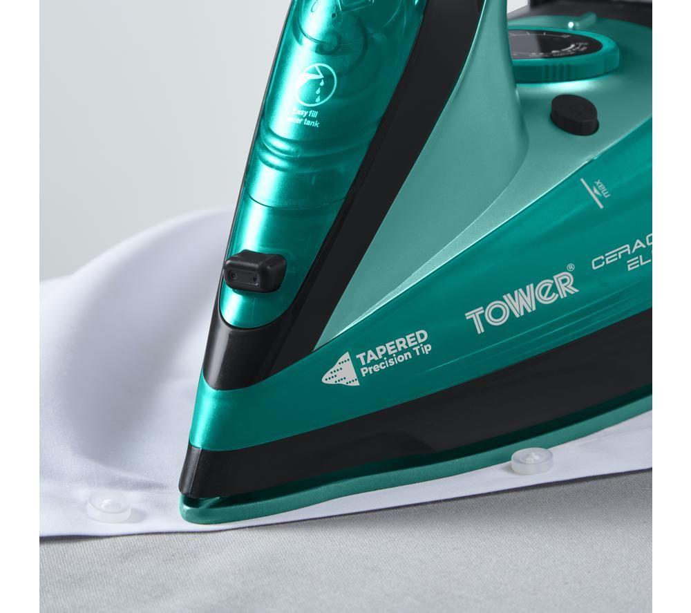 TOWER CeraGlide T22008TL Cordless Steam Iron - Teal image number 5 of 10
