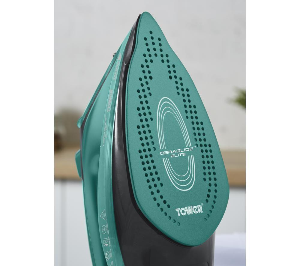 TOWER CeraGlide T22008TL Cordless Steam Iron - Teal image number 7 of 10