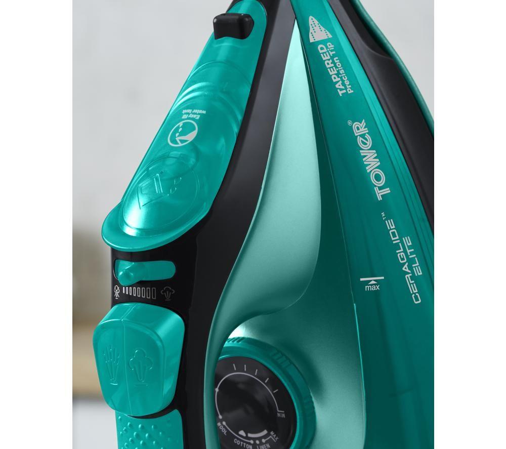 TOWER CeraGlide T22008TL Cordless Steam Iron - Teal image number 8 of 10