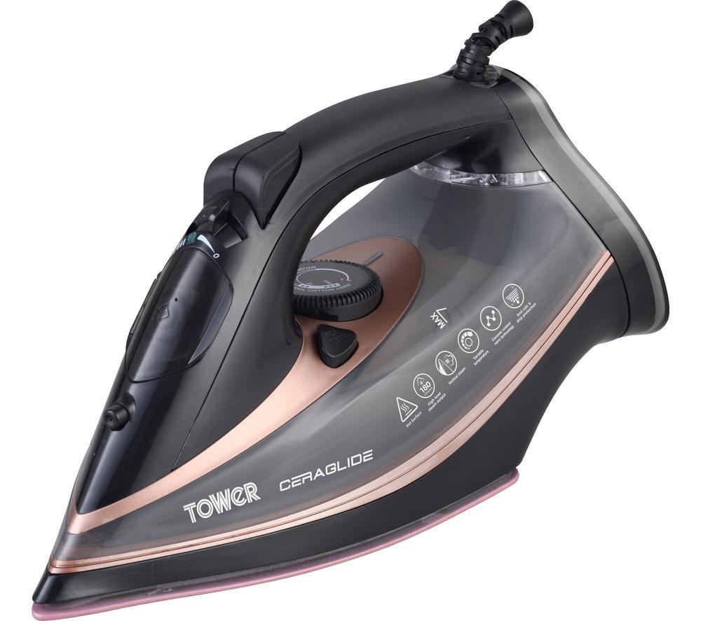 TOWER CeraGlide T22013 Steam Iron - Blush Pink image number 3 of 8