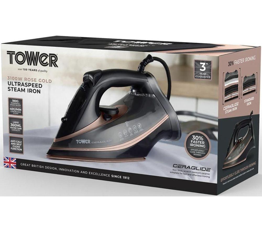 TOWER CeraGlide T22013 Steam Iron - Blush Pink image number 7 of 8