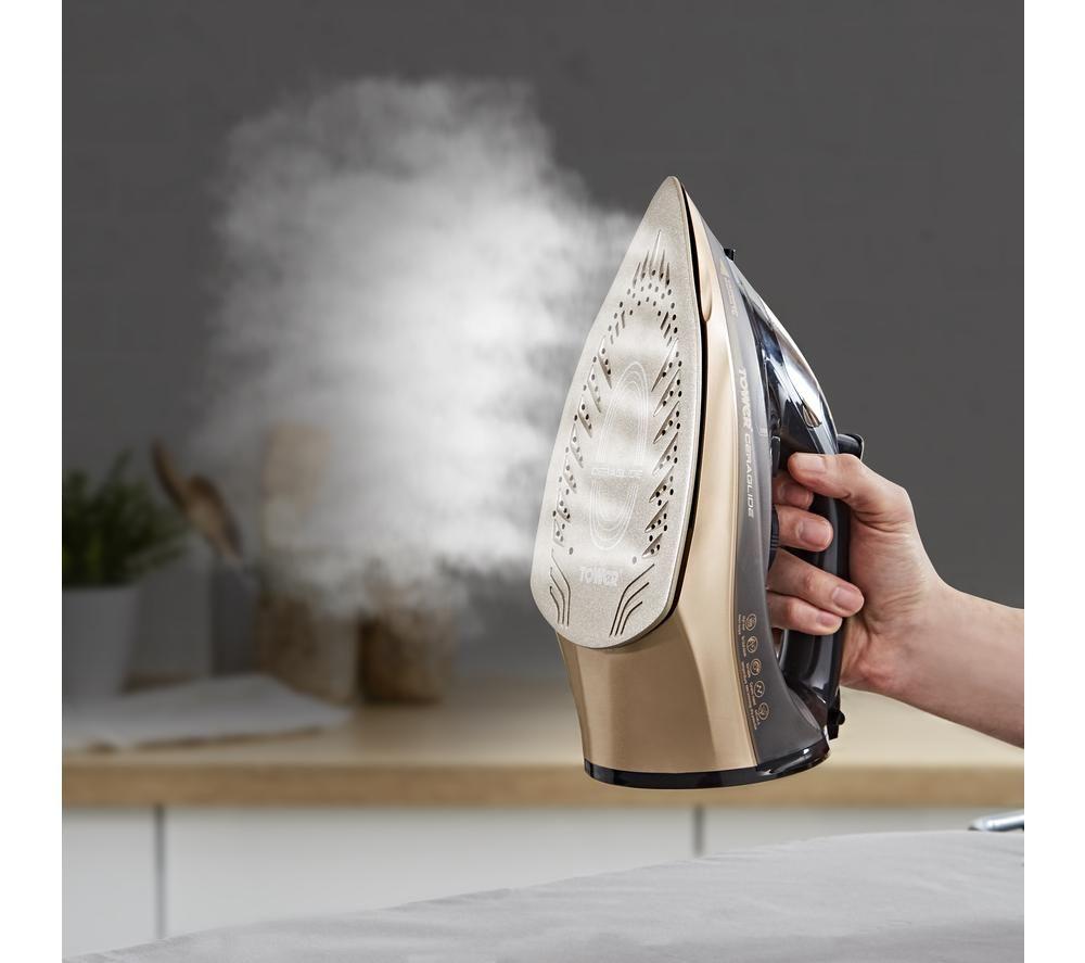 TOWER CeraGlide T22022GLD Steam Iron - Black & Gold image number 2 of 14