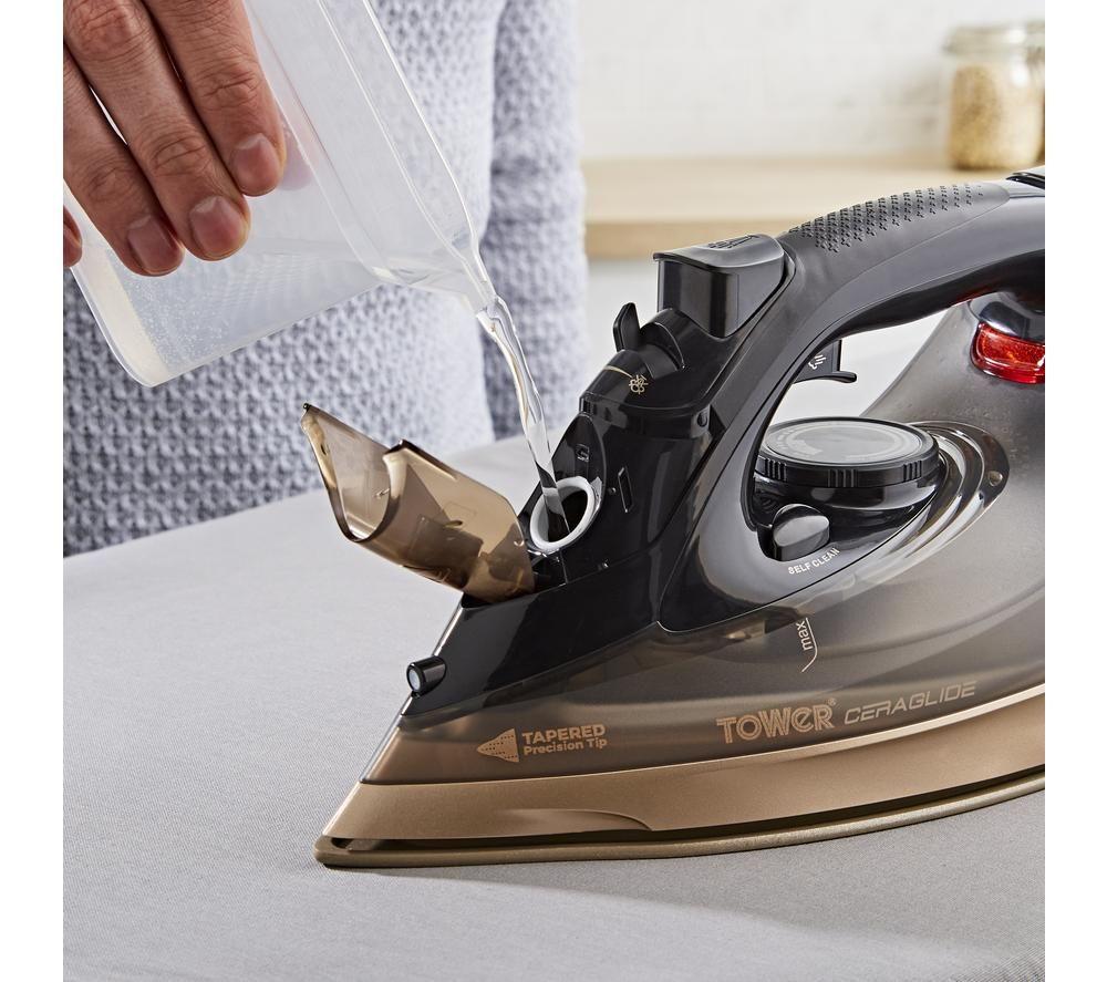 TOWER CeraGlide T22022GLD Steam Iron - Black & Gold image number 5 of 14