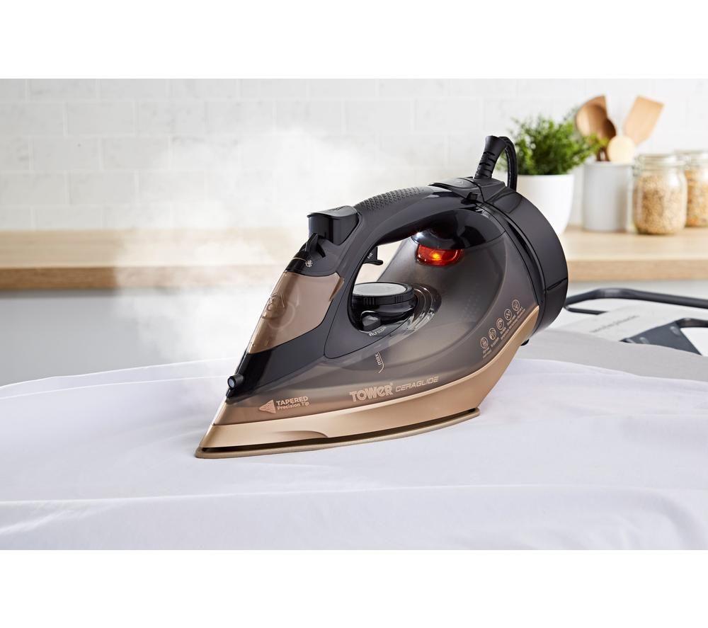 TOWER CeraGlide T22022GLD Steam Iron - Black & Gold image number 8 of 14