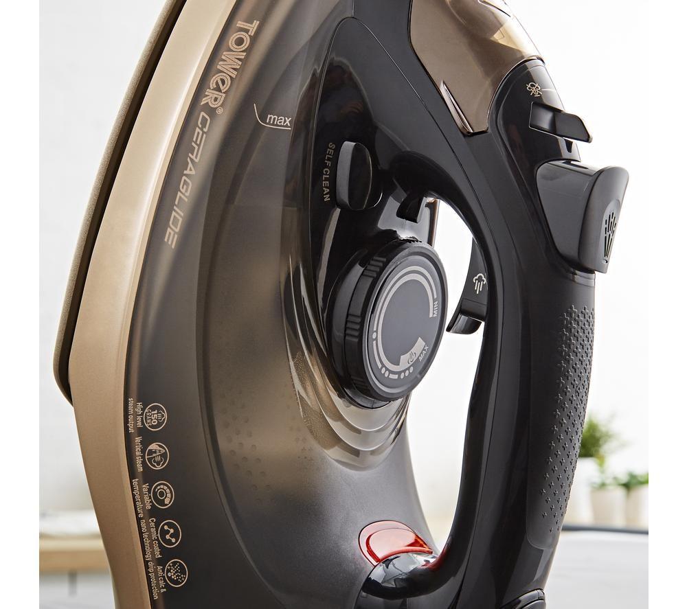 TOWER CeraGlide T22022GLD Steam Iron - Black & Gold image number 12 of 14