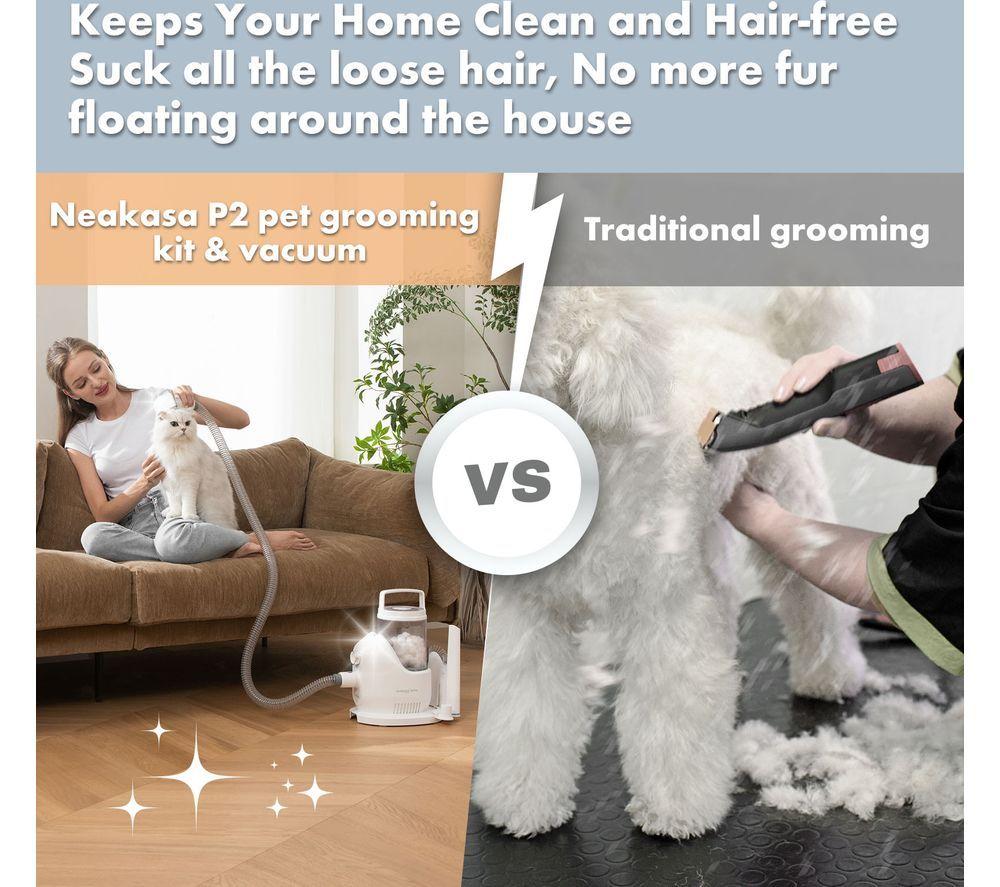 NEAKASA P2 Pro Dog & Cat Grooming Kit with Vacuum - White image number 4 of 7