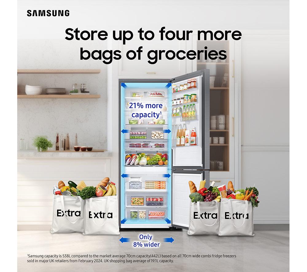 SAMSUNG SpaceMax RB53DG706AS9EU 70/30 Smart Fridge Freezer - Silver image number 4 of 11