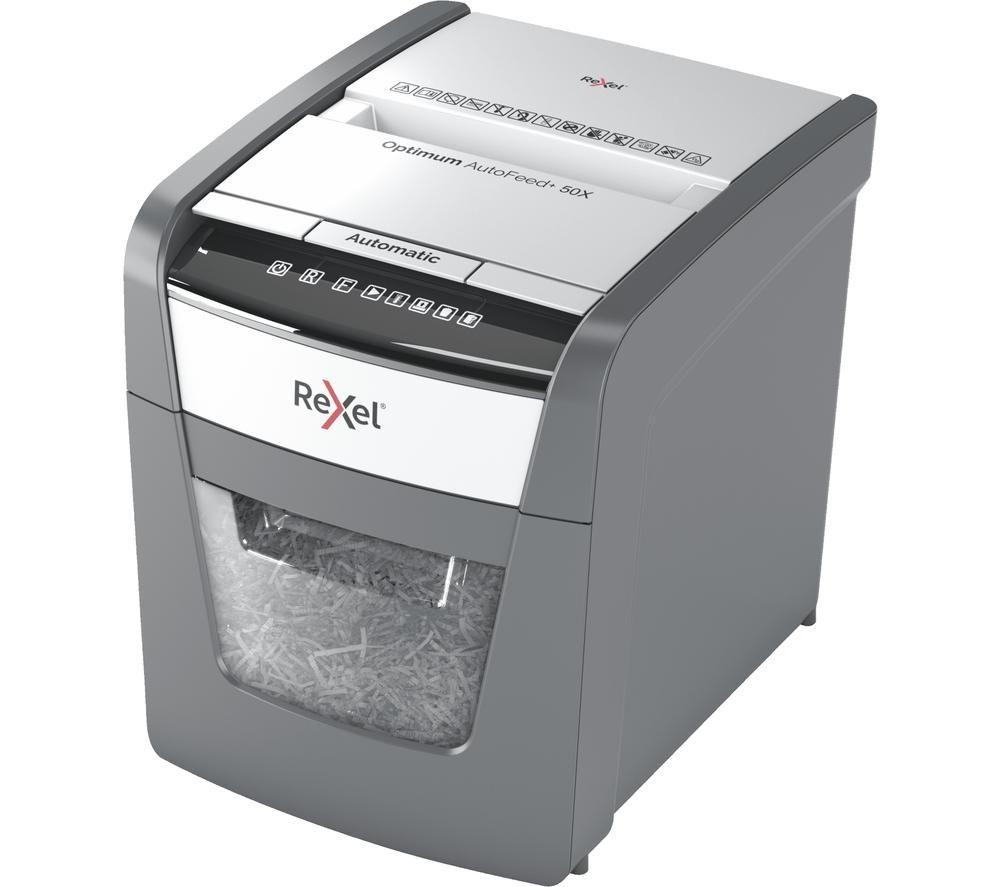 REXEL Optimum AutoFeed+ 50X Cross Cut Paper Shredder image number 3 of 11