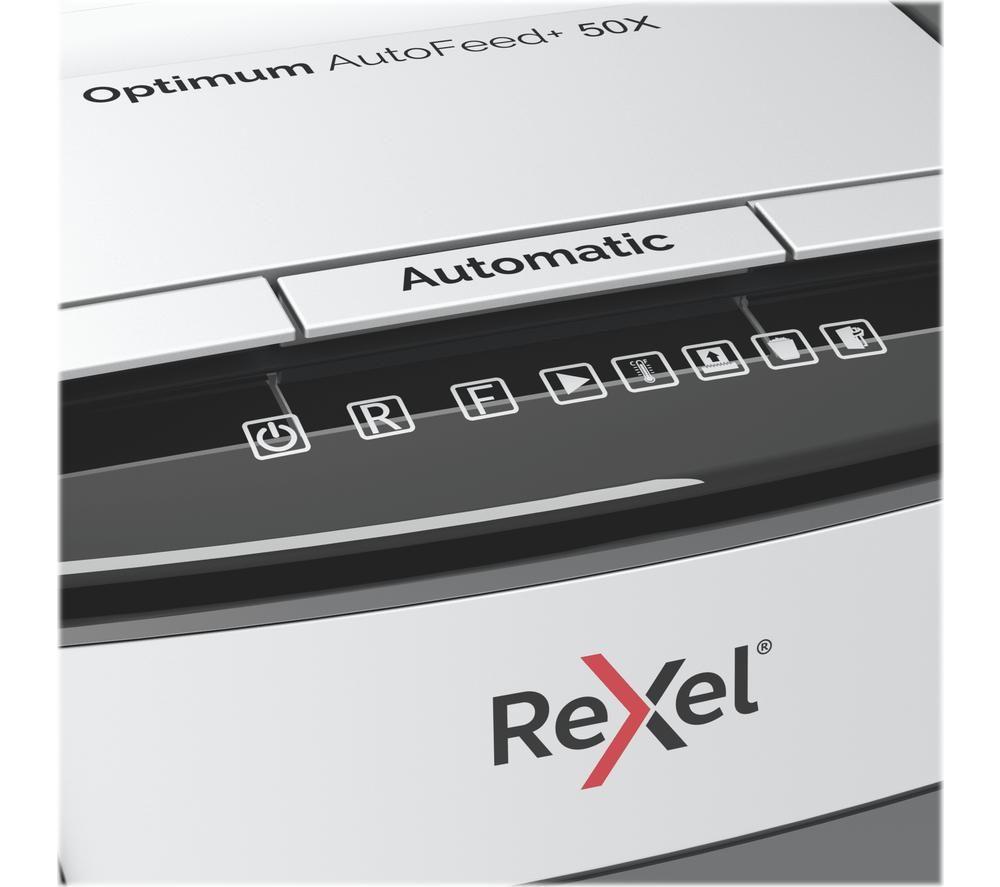 REXEL Optimum AutoFeed+ 50X Cross Cut Paper Shredder image number 8 of 11