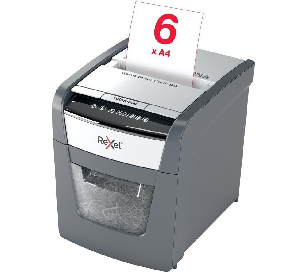 REXEL Optimum AutoFeed+ 50X Cross Cut Paper Shredder image number 10 of 11