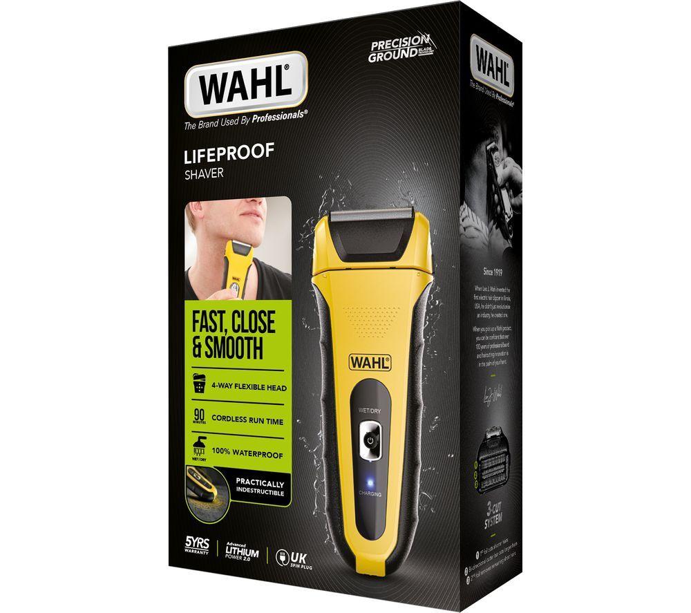 Wahl Lifeproof Wet & Dry Foil Shaver - Black & Yellow, Yellow,Black