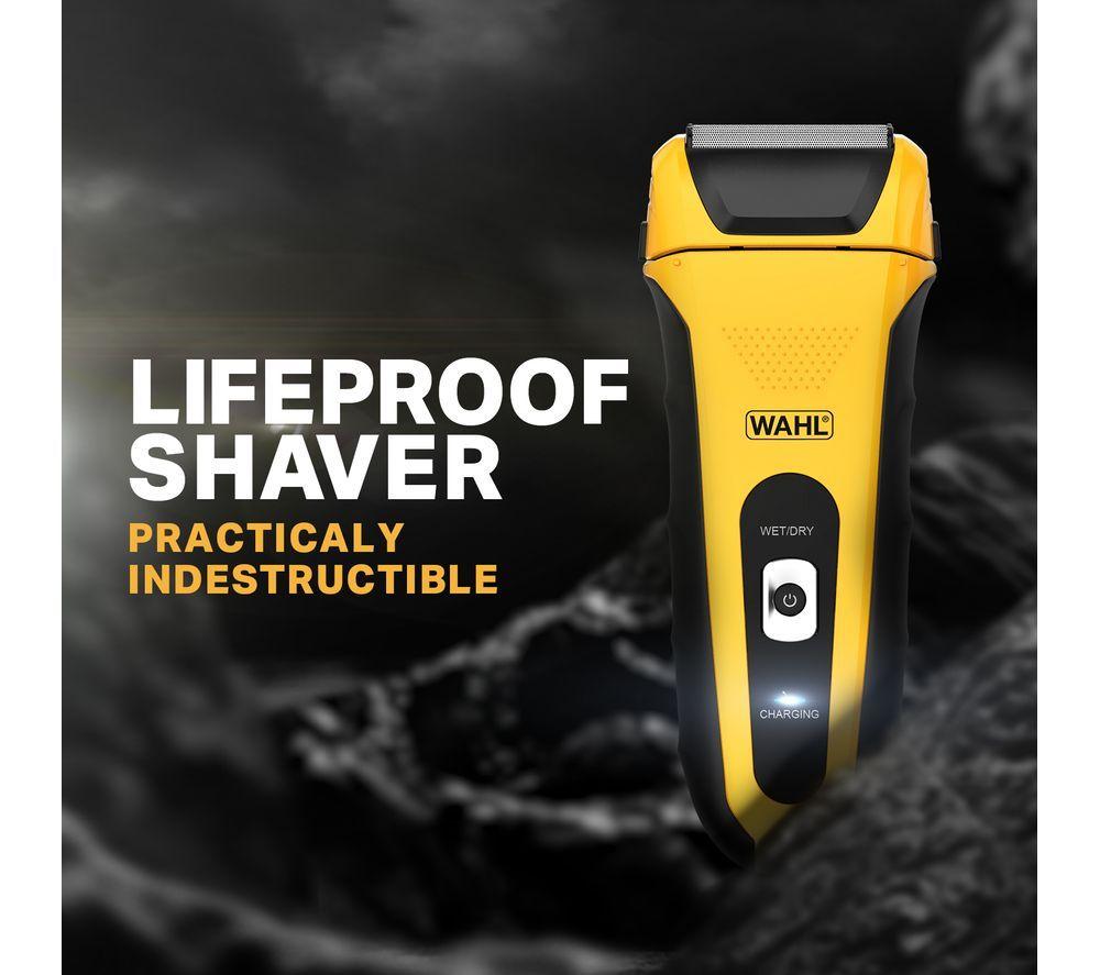 WAHL Lifeproof Wet & Dry Foil Shaver - Black & Yellow image number 5 of 7