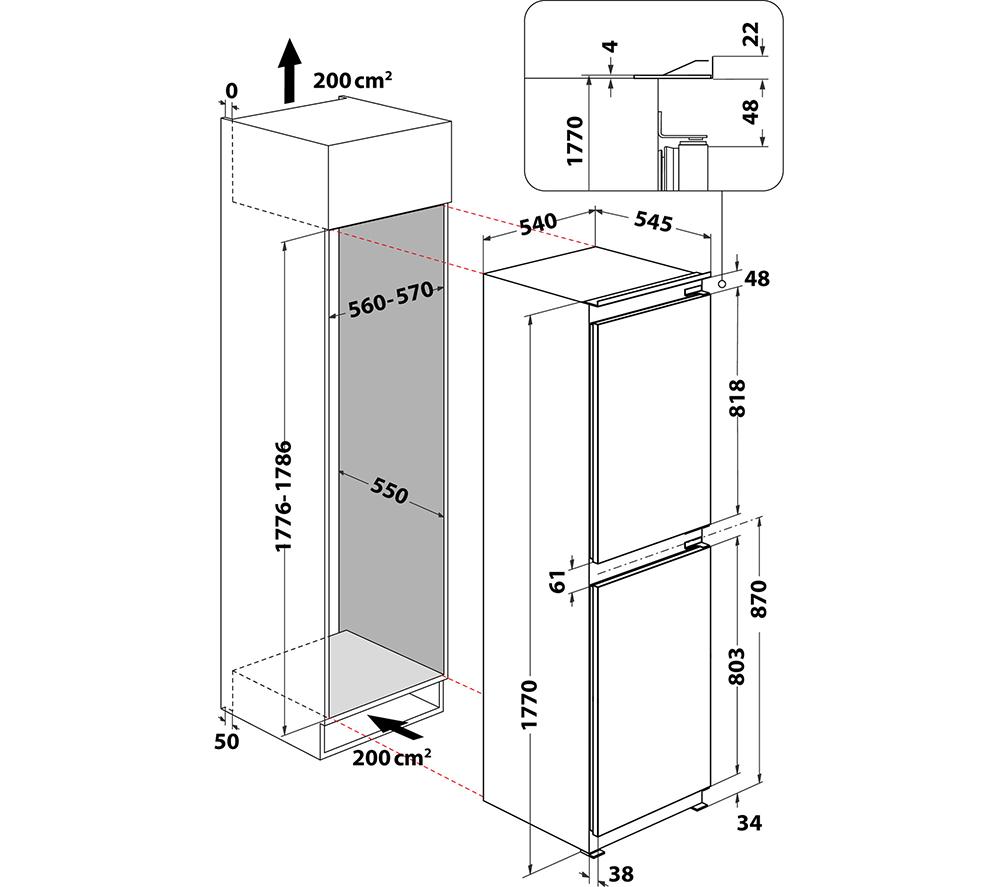 HOTPOINT Low Frost HMCB 50502 UK Integrated 50/50 Fridge Freezer - Sliding Hinge image number 9 of 9