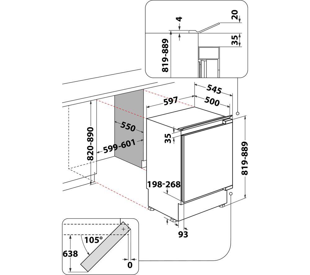 HOTPOINT Low Frost HBUF011.UK Integrated Undercounter Fridge - Fixed Hinge image number 7 of 7